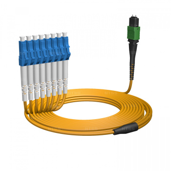 Волоконно-оптическая сборка fan-out NTSS PREMIUM 8ов, MTP/APC (male)-LC/UPC, 9/125 OS2, вывод 1м, буфер 2.0мм, 5м, LSZH