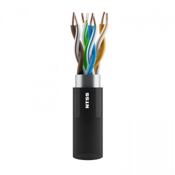 Кабель витая пара NTSS PREMIUM F/UTP 6кат 4 пары одножильный 23AWG внешний PE 305м черный