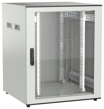 ITK UNITBOX N Шкаф сетевой 19" напольный 18U 800х800мм стеклянная передняя дверь задняя металлическая серый