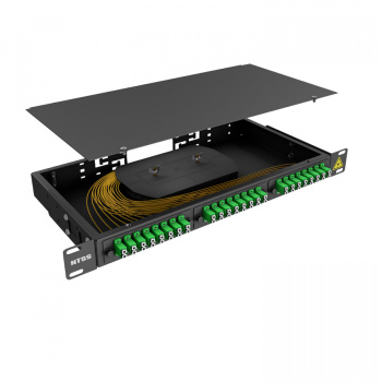 Кросс 19" NTSS PREMIUM, предсобранный 1U, 4 порта LC/APC duplex, 9/125 мкм, черный