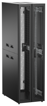 ITK UNITBOX N Шкаф сетевой 19" напольный 42U 600х1000мм двустворчатая перфорированная передняя дверь задняя перфорированная черный