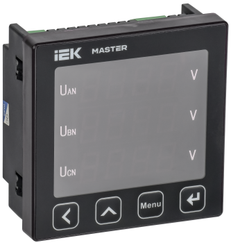 Вольтметр цифровой щитовой трехфазный RS-485 96х96 LED MASTER IEK