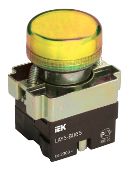 Индикатор LAY5-BU65 d=22мм желтый IEK