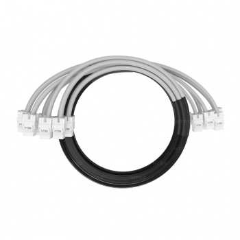Кабельная сборка NTSS PREMIUM 6pc, UTP CAT6, оконцована разъемами KEYSTONE RJ45 UTP CAT6, заделка в чулке, вывод 0.6м, длина 5м, LSZH, серый