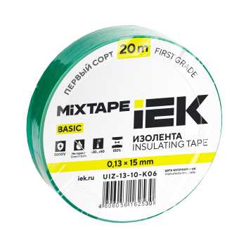 MIXTAPE BASIC Изолента 0,13х15мм зеленая 20м IEK