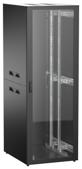 ITK UNITBOX N Шкаф сетевой 19" напольный 47U 800х1000мм стеклянная передняя дверь задняя металлическая черный