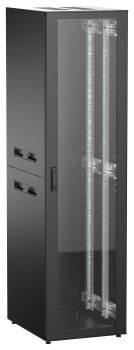 ITK UNITBOX N Шкаф сетевой 19" напольный 47U 600х800мм стеклянная передняя дверь черный
