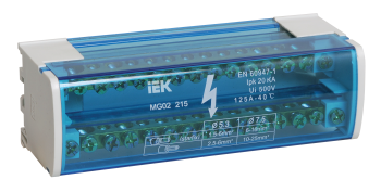 Шины на DIN-рейку в корпусе (кросс-модуль) ШНК 2х15 L+PEN IEK