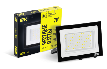 Прожектор СДО 06-70 светодиодный черный IP65 6500 K IEK