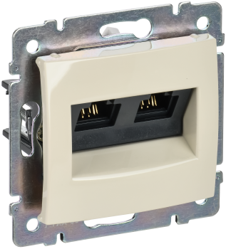 VALENA DIY Розетка компьютерная двойная RJ45 категория 5Е UTP слоновая кость