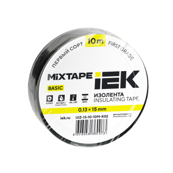 MIXTAPE BASIC Изолента 0,13х15мм черная 10м IEK