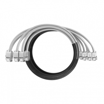 Кабельная сборка NTSS PREMIUM 6pc, FTP CAT6, оконцована разъемами KEYSTONE RJ45 FTP CAT6, заделка в чулке, вывод 0.6м, длина 5м, LSZH, серый