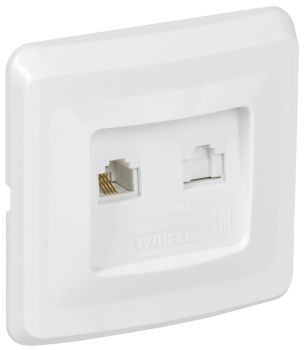 VEGA Розетка 2-местная RJ11/RJ45 РК/Т12-ВБ белый GENERICA