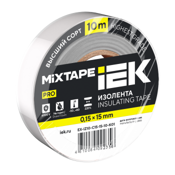 MIXTAPE PRO Изолента 0,15х15мм белая 10м IEK