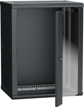 ITK Шкаф LINEA W 15U 600х450мм дверь стекло черный RAL9005