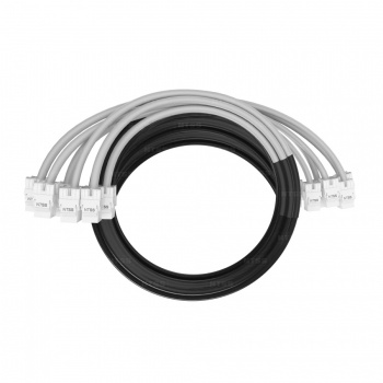 Кабельная сборка NTSS PREMIUM 6pc, UTP CAT5e, оконцована разъемами KEYSTONE RJ45 UTP CAT5e, заделка в чулке, вывод 0.6м, длина 25м, LSZH, серый