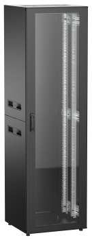 ITK UNITBOX N Шкаф сетевой 19" напольный 42U 600х600мм стеклянная передняя дверь черный