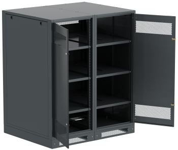 ITK LINEA B Шкаф аккумуляторный (пустой) 1450х1200х950мм двустворчатая металлическая дверь черный