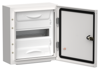 TITAN 5 Корпус металлический ЩРн-12 (1х12) 335х310х140мм IP54 белый (одна дверь) IEK