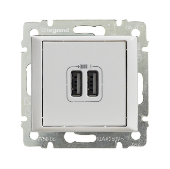 VALENA DIY Розетка USB A+A 15Вт белый