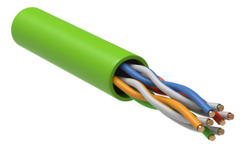 ITK Витая пара U/UTP кат.5E 4x2х24AWG solid LSLTx нг(А)-LSLTx зеленый (305м)