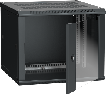 ITK Шкаф LINEA W 9U 600х600мм дверь стекло черный RAL9005