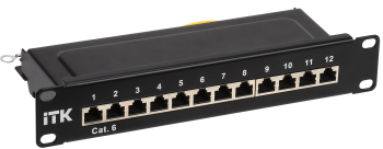 ITK 1U патч-панель кат.6 STP 12 портов 10" (Dual IDC)