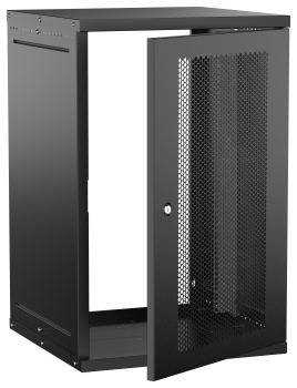 Шкаф настенный 19" 18U 600х600мм перфорированная дверь черный GENERICA